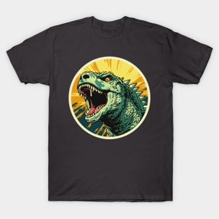 godzilla roars in logo japanese style T-Shirt